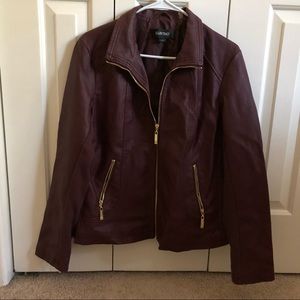 Ellen Tracy Burgundy Leather Jacket